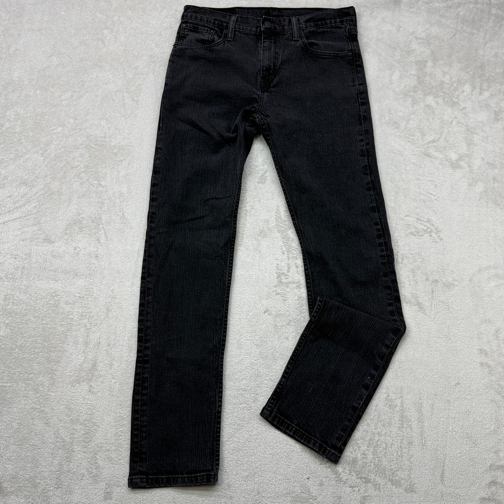 Levi's 508 Regular Taper Jeans Mens 29x32‎ Black Denim Faded Stretch Preppy
